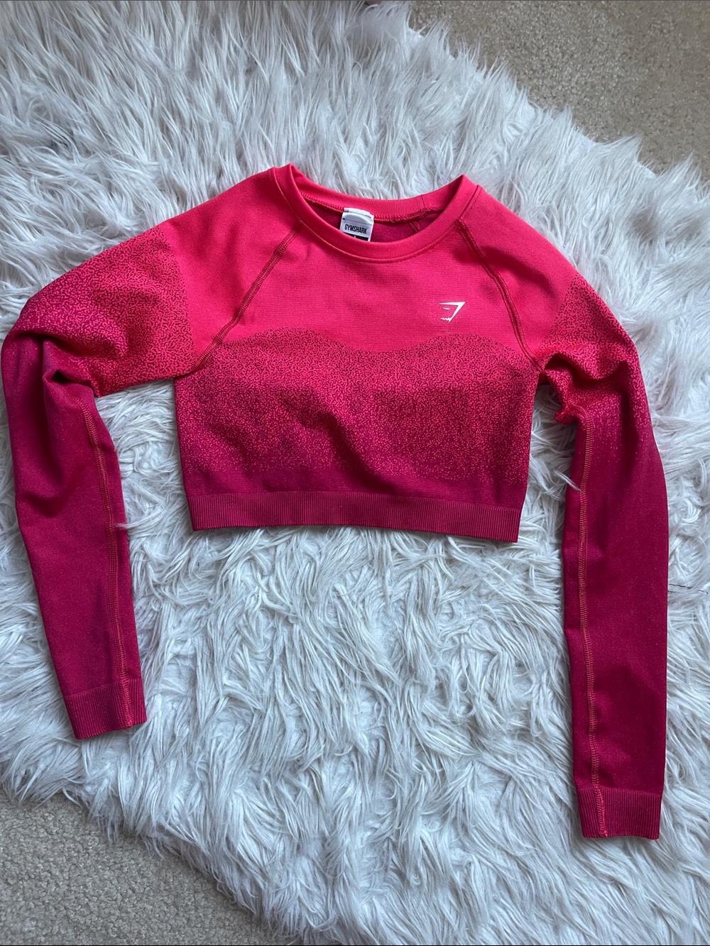 Gymshark Hot Pink Seamless Long-Sleeve Crop Top
